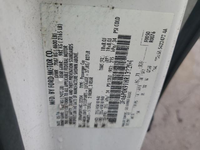 3FA6P0K91HR132204 - 2017 FORD FUSION TITANIUM WHITE photo 12