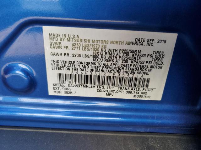 4A4AP3AU2FE054214 - 2015 MITSUBISHI OUTLANDER ES 蓝色 照片 13