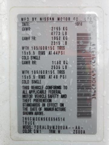 3N6CM0KN9KK694514 - 2019 NISSAN NV200 2.5S 白色 照片 13