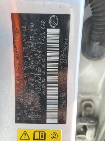 58ABK1GG0JU095850 - 2018 LEXUS ES 350 WHITE photo 12