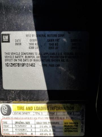 1G1ZH57B19F131462 - 2009 CHEVROLET MALIBU 1LT BLACK photo 12