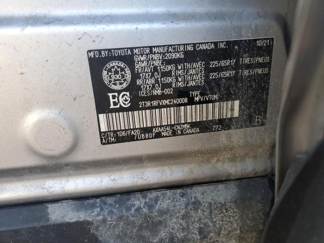 2T3R1RFVXMC240008 - 2021 TOYOTA RAV4 XLE SILVER photo 14