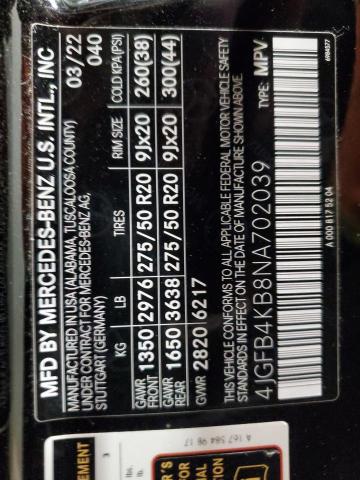4JGFB4KB8NA702039 - 2022 MERCEDES-BENZ GLE 350 4MATIC BLACK photo 13