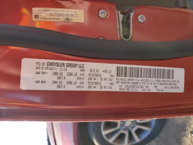 1C4NJCCB2FD191343 - 2015 JEEP COMPASS LIMITED 勃艮第红 照片 12