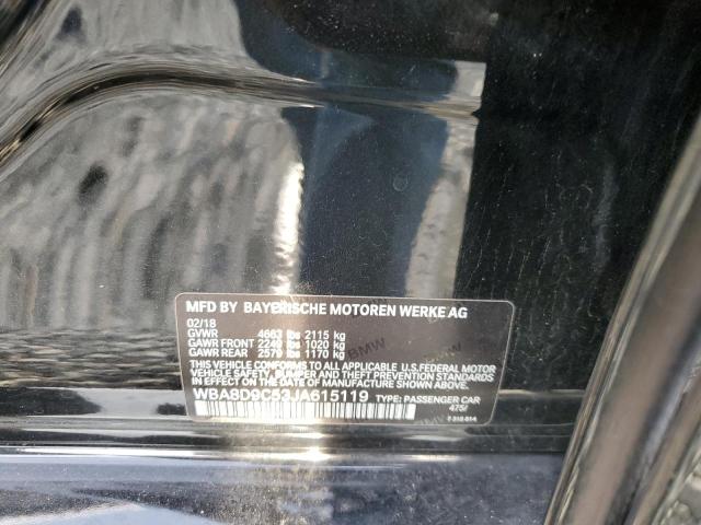 WBA8D9C53JA615119 - 2018 BMW 330 XI BLACK photo 12