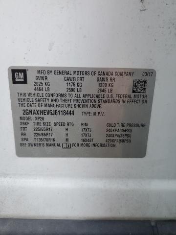 2GNAXHEV6J6118444 - 2018 CHEVROLET EQUINOX LS Белый фото 13