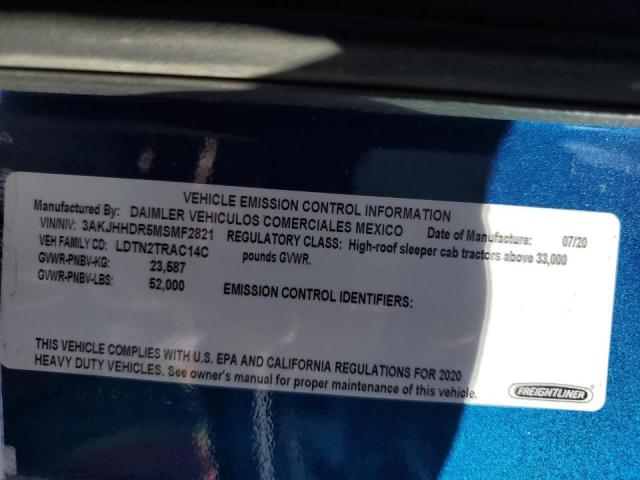 3AKJHHDR5MSMF2821 - 2021 FREIGHTLINER CASCADIA 1 ლურჯი ფოტო 10