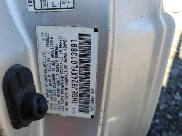 1HGEJ824XYL013691 - 2000 HONDA CIVIC EX SILVER photo 12