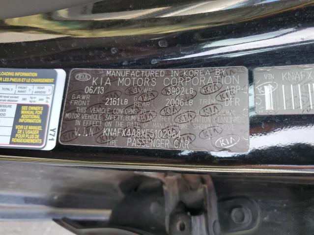 KNAFX4A8XE5102964 - 2014 KIA FORTE EX BLACK photo 13