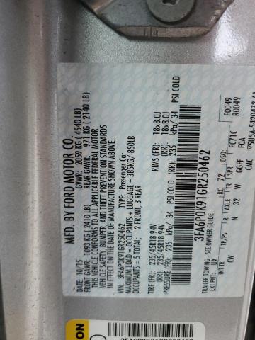 3FA6P0K91GR250462 - 2016 FORD FUSION TITANIUM SILVER photo 13