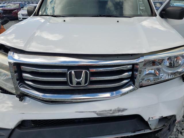 5FNYF3H22DB042878 - 2013 HONDA PILOT LX თეთრი ფოტო 12