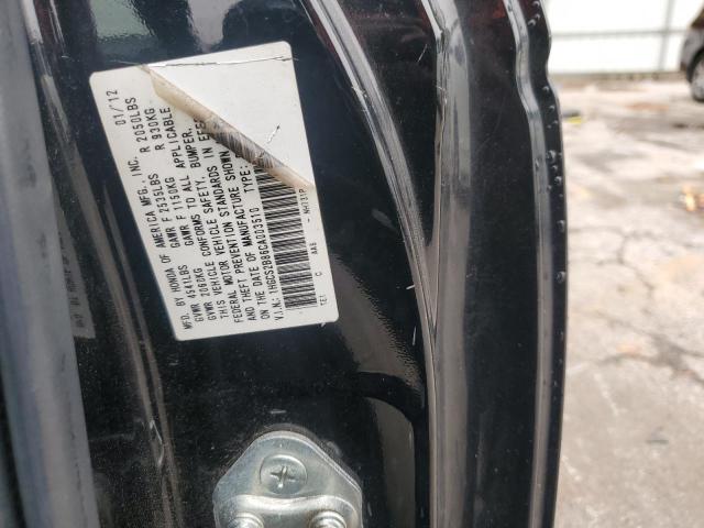 1HGCS2B86CA003510 - 2012 HONDA ACCORD EXL BLACK photo 12