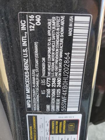 55SWF4KB0HU202864 - 2017 MERCEDES-BENZ C 300 4MATIC BLACK photo 12