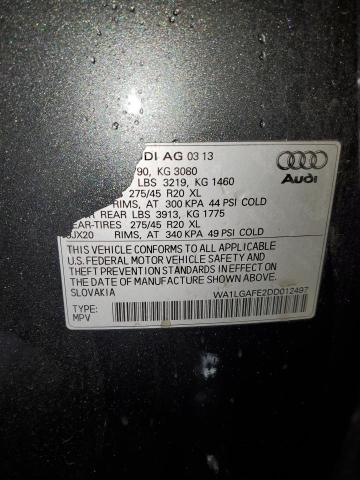 WA1LGAFE2DD012497 - 2013 AUDI Q7 PREMIUM PLUS Темно-сірий фото 13