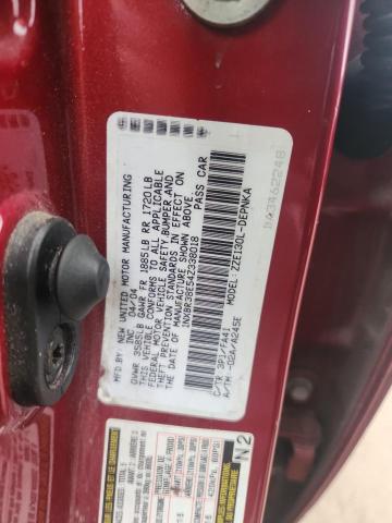 1NXBR38E54Z338018 - 2004 TOYOTA COROLLA CE RED photo 12