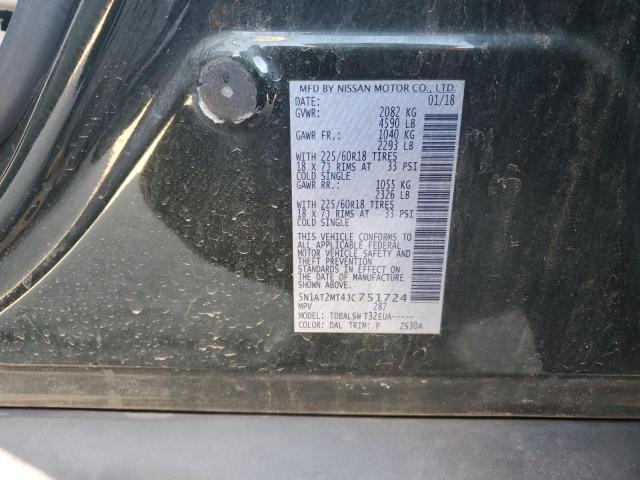 5N1AT2MT4JC751724 - 2018 NISSAN ROGUE S 绿色 照片 12