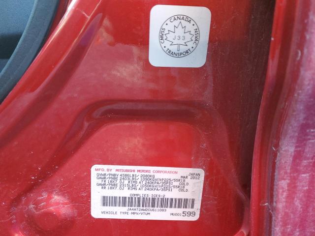 JA4AT2AW2CU611083 - 2012 MITSUBISHI OUTLANDER ES Qırmızı foto 13