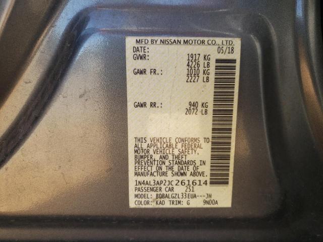 1N4AL3AP2JC261614 - 2018 NISSAN ALTIMA 2.5 灰色 照片 12