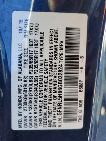 5FNRL5H66GB032824 - 2016 HONDA ODYSSEY EXL BLACK photo 13