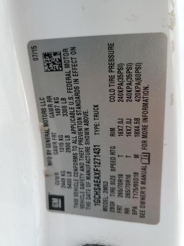 1GCHSAEAXF1271431 - 2015 CHEVROLET COLORADO WHITE photo 13