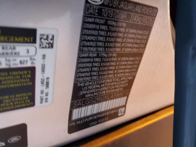 SALGS2RUXLA588619 - 2020 LAND ROVER RANGE ROVE HSE SILVER photo 12