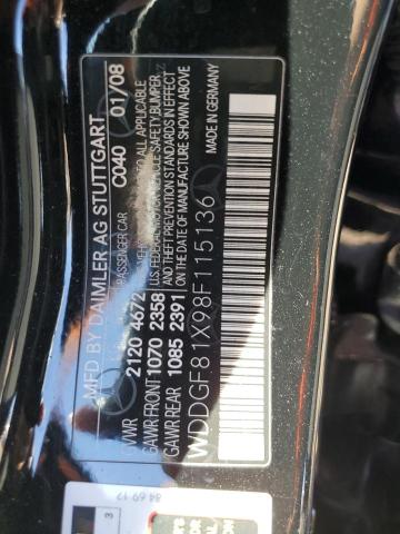 WDDGF81X98F115136 - 2008 MERCEDES-BENZ C 300 4MATIC BLACK photo 12