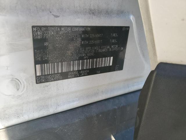 JTMMWRFV7KD033919 - 2019 TOYOTA RAV4 LE Weiß Foto 12