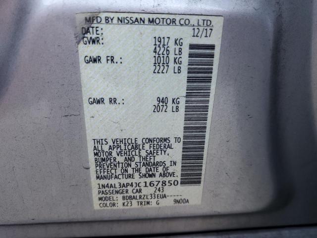 1N4AL3AP4JC167850 - 2018 NISSAN ALTIMA 2.5 Күміс фото 12