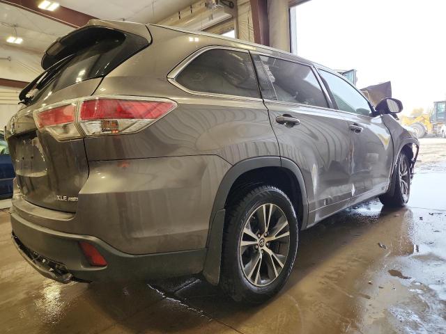 5TDJKRFH6GS503572 - 2016 TOYOTA HIGHLANDER XLE Մոխրագույն լուսանկար 3
