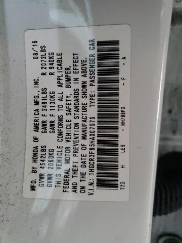 1HGCR3F95HA007575 - 2017 HONDA ACCORD TOURING WHITE photo 13