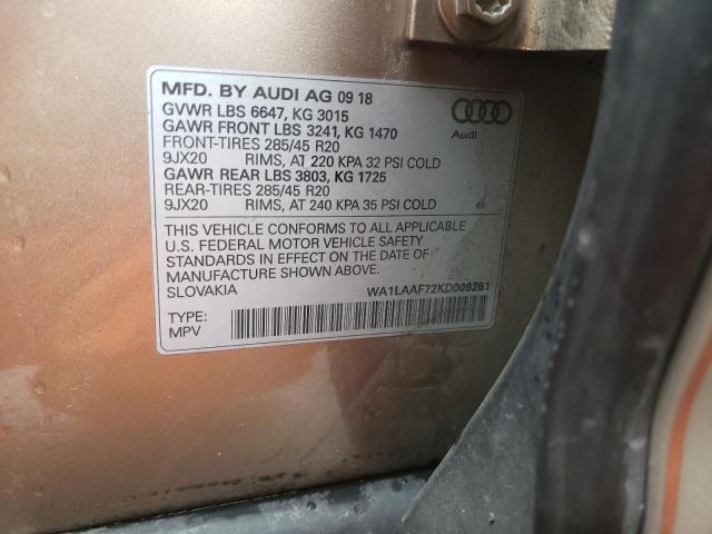WA1LAAF72KD009261 - 2019 AUDI Q7 PREMIUM PLUS Braun Foto 13