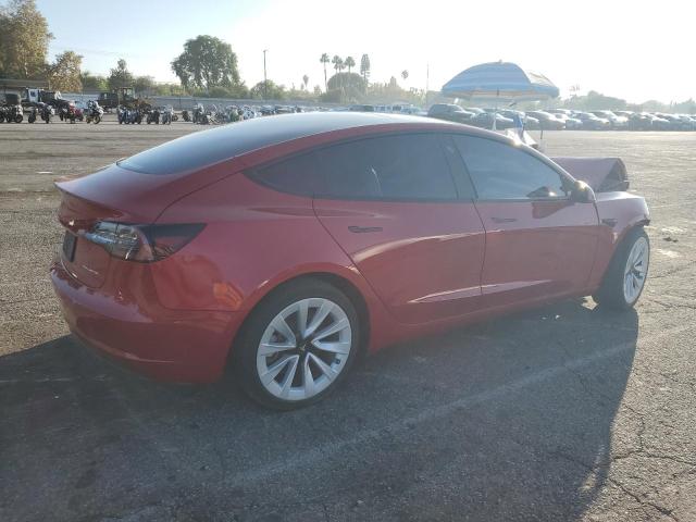 5YJ3E1EB7NF296934 - 2022 TESLA MODEL 3 RED photo 3