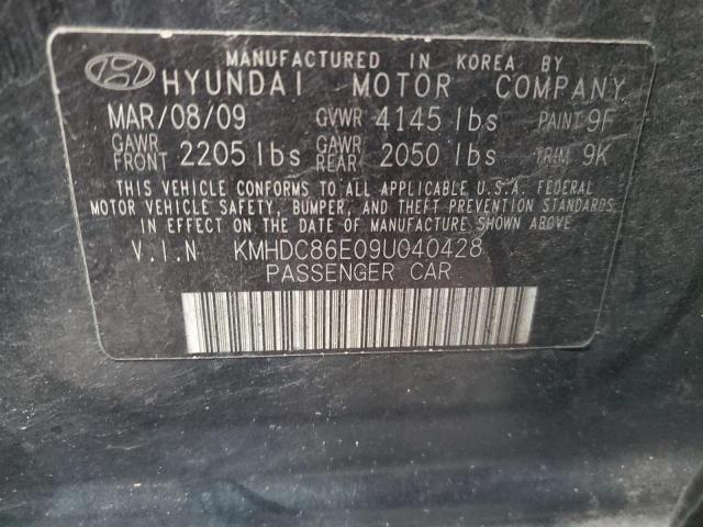 KMHDC86E09U040428 - 2009 HYUNDAI ELANTRA BLACK photo 12
