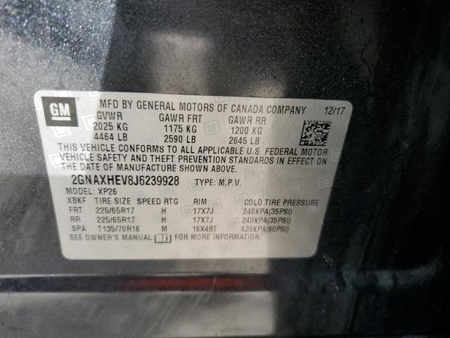 2GNAXHEV8J6239928 - 2018 CHEVROLET EQUINOX LS GRAY photo 13