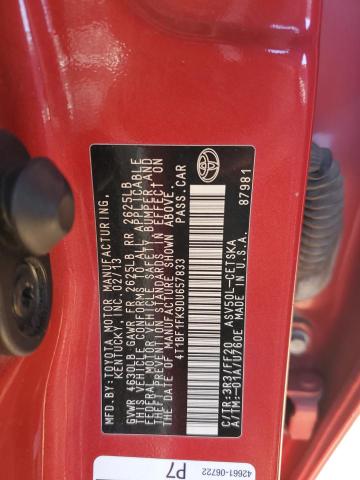 4T1BF1FK9DU657833 - 2013 TOYOTA CAMRY L RED photo 13