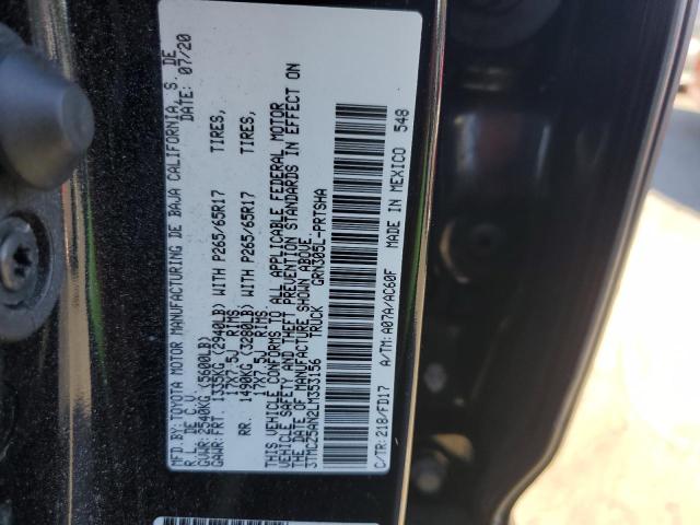 3TMCZ5AN2LM353156 - 2020 TOYOTA TACOMA DOUBLE CAB შავი ფოტო 12