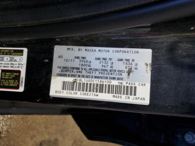 JM1BL1UG0C1586100 - 2012 MAZDA 3 I BLACK photo 12