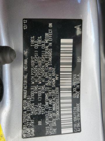 5TDKK3DC5DS323908 - 2013 TOYOTA SIENNA LE 银色 照片 14