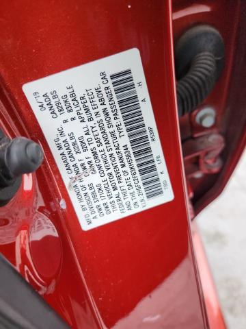 2HGFC2F63KH556344 - 2019 HONDA CIVIC LX 红色 照片 12