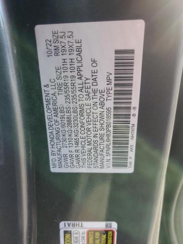 5FNRL6H83PB018595 - 2023 HONDA ODYSSEY TOURING GRAY photo 13