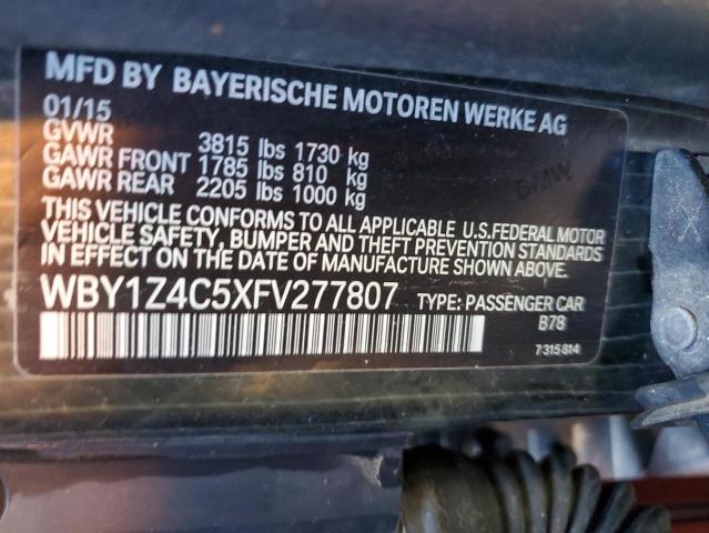 WBY1Z4C5XFV277807 - 2015 BMW I3 REX ORANGE photo 12