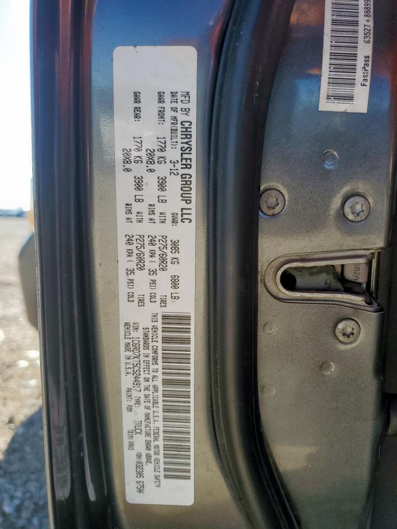 1C6RD7KT5CS244917 - 2012 DODGE RAM 1500 ST GRAY photo 13