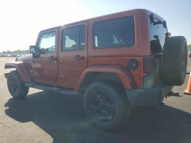1C4BJWEG6EL258544 - 2014 JEEP WRANGLER U SAHARA ORANGE photo 2