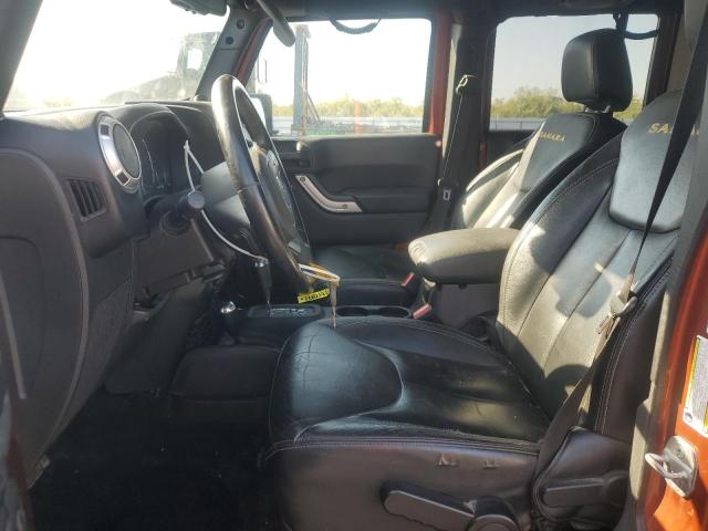 1C4BJWEG6EL258544 - 2014 JEEP WRANGLER U SAHARA ORANGE photo 7