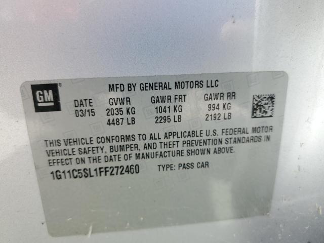 1G11C5SL1FF272460 - 2015 CHEVROLET MALIBU 1LT GRAY photo 12
