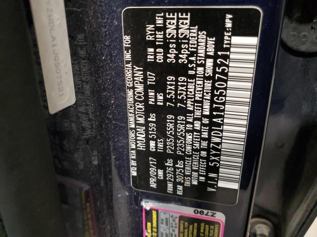 5XYZWDLA1JG507521 - 2018 HYUNDAI SANTA FE S BLUE photo 13