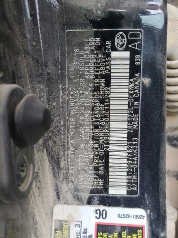 2T1BURHE0JC114282 - 2018 TOYOTA COROLLA L 黑色 照片 12