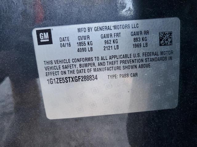 1G1ZE5STXGF288834 - 2016 CHEVROLET MALIBU LT GRAY photo 12