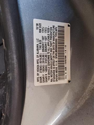 5FNRL38959B020293 - 2009 HONDA ODYSSEY TOURING SILVER photo 13