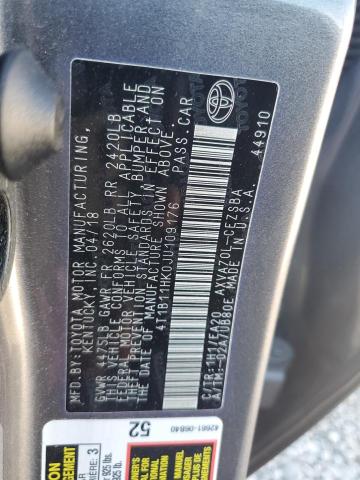 4T1B11HK0JU109176 - 2018 TOYOTA CAMRY L GRAY photo 13